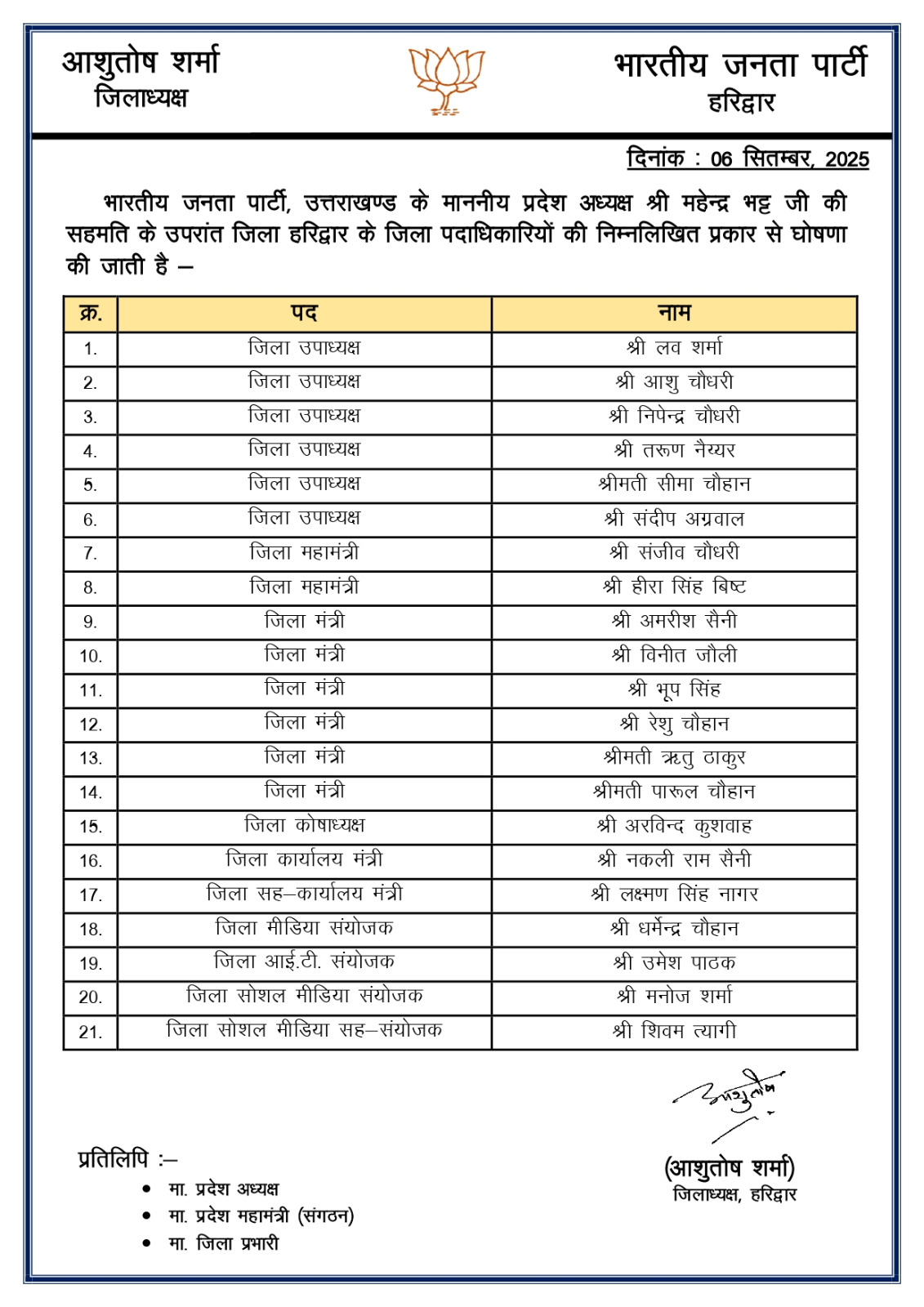 Uttarakhand BJP