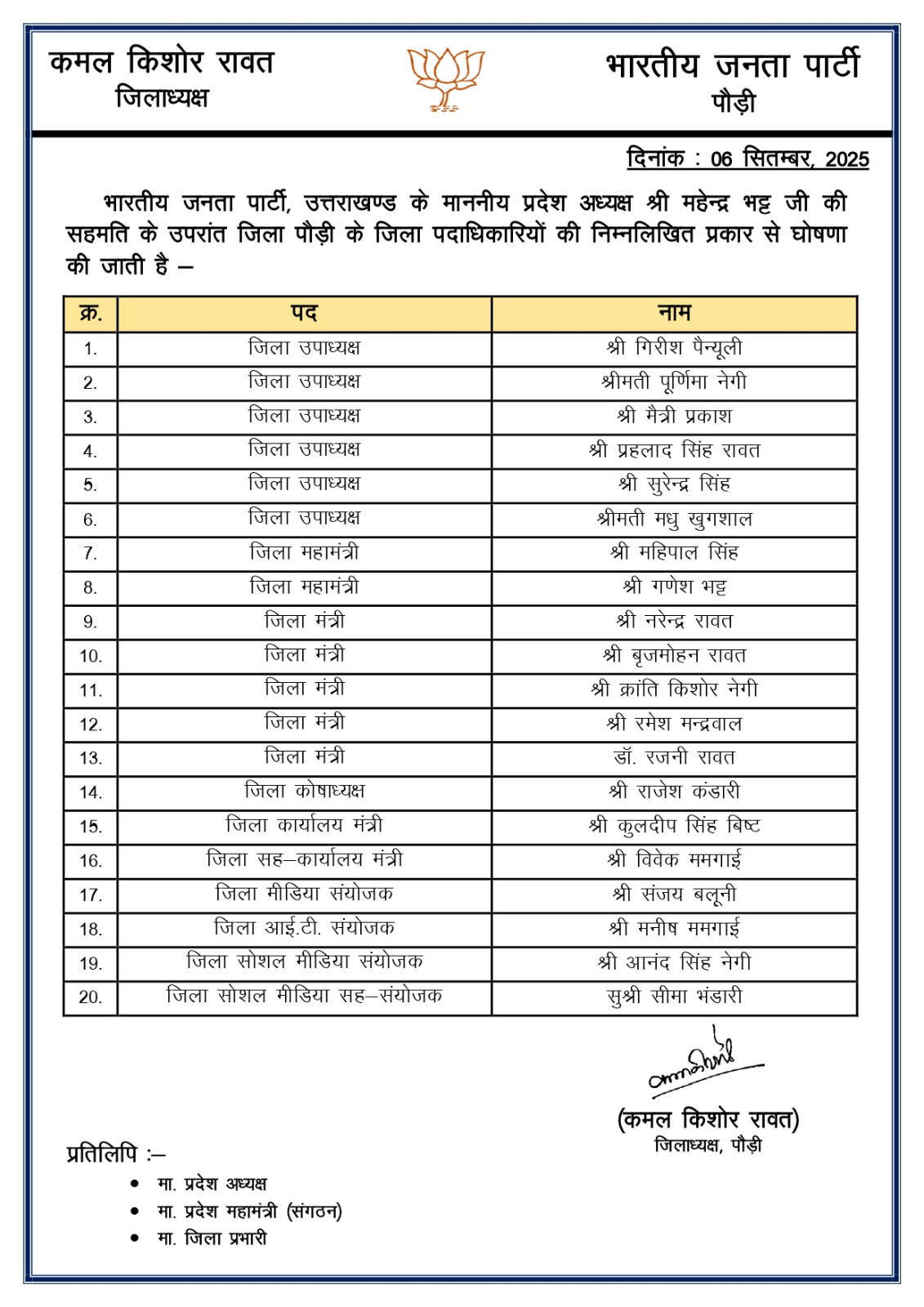 Uttarakhand BJP