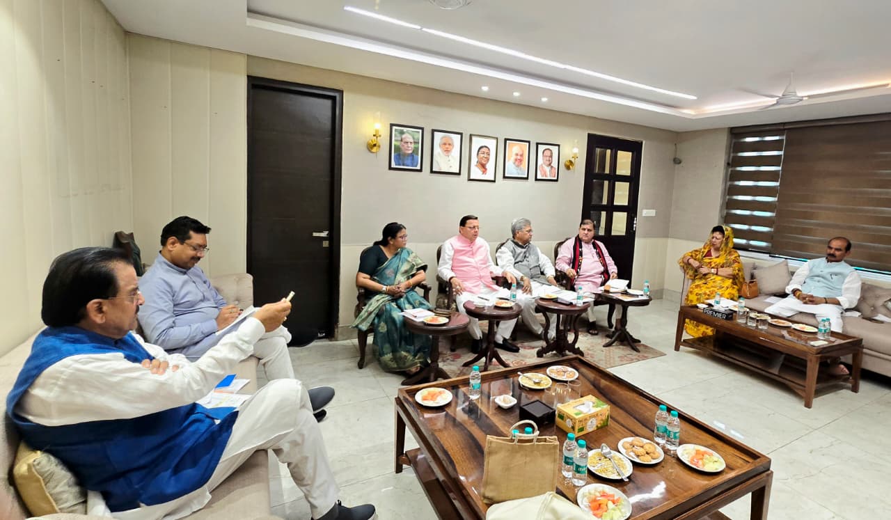 Pushkar Dhami in Delhi